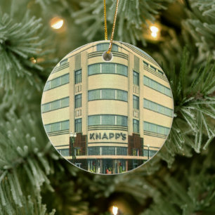 Vintages Geschäft, Kaufhaus Knapp Keramikornament