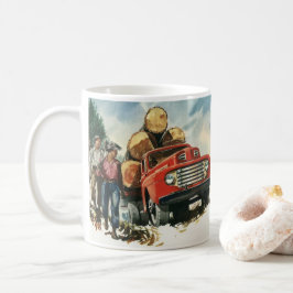Vintages Geschäft, LKW-Logging mit Lumberjacks Tasse