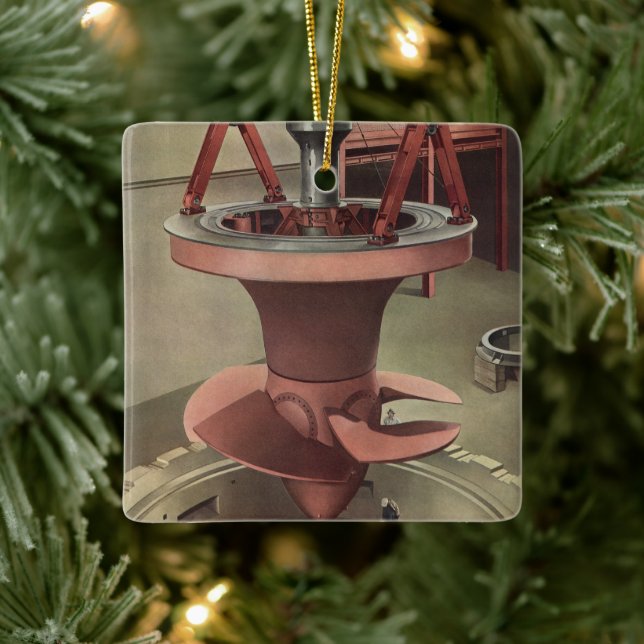 Vintages Geschäft, Riesenwasserturbinenenergie Keramikornament (Baum)