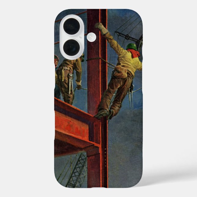 Vintages Geschäft, Stahlarbeiter Case-Mate iPhone Hülle (Rückseite)