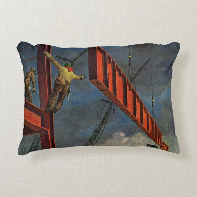 Vintages Geschäft, Stahlarbeiter Dekokissen (Vorderseite)