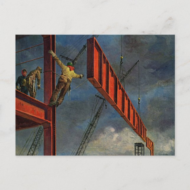 Vintages Geschäft, Stahlarbeiter Postkarte (Vorderseite)