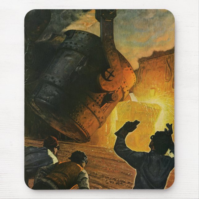 Vintages Geschäft, Stahlindustrie Mousepad (Vorne)