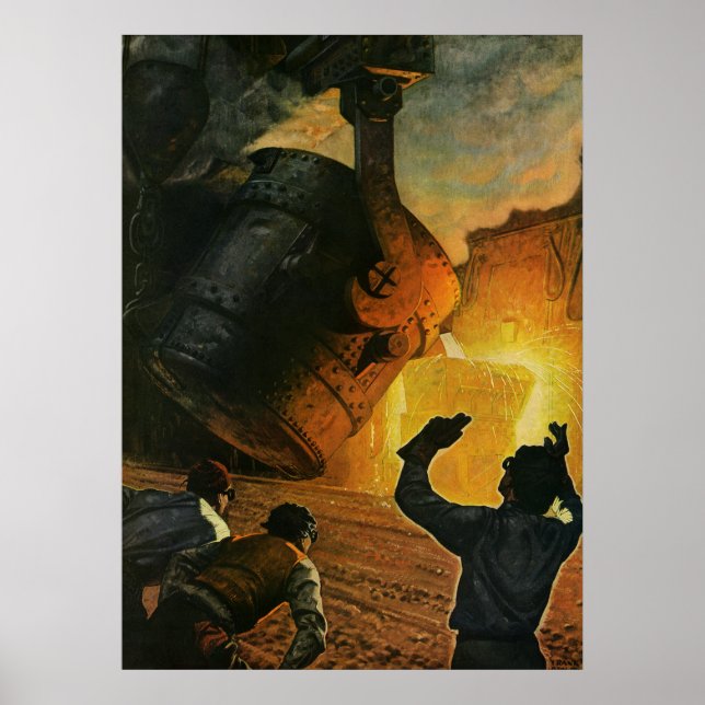 Vintages Geschäft, Stahlindustrie Poster (Vorne)