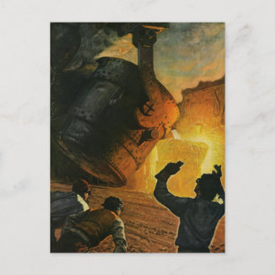 Vintages Geschäft, Stahlindustrie Postkarte