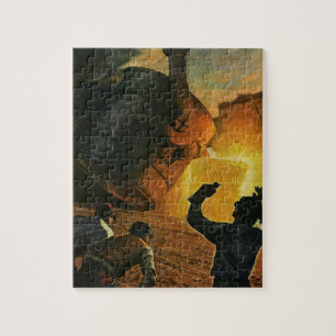 Vintages Geschäft, Stahlindustrie Puzzle