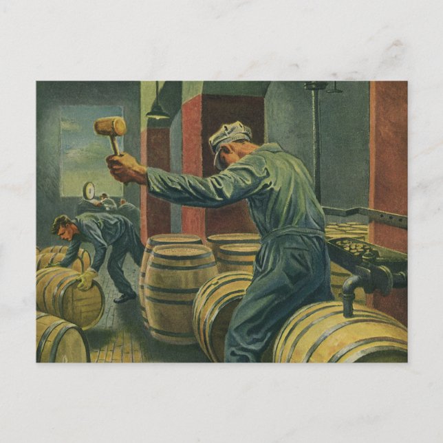 Vintages Geschäft, Weinherstellung Weinkeller Postkarte (Vorderseite)