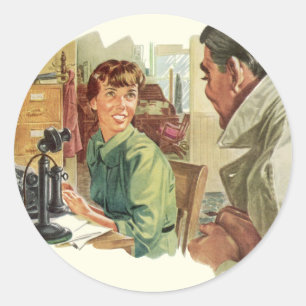 Vintages Geschäftsbüro, Vorstandsvorsitzender und  Runder Aufkleber