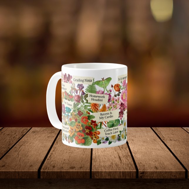 Vintages Geschenk für botanische Lehrer mit Inspir Kaffeetasse (Von Creator hochgeladen)