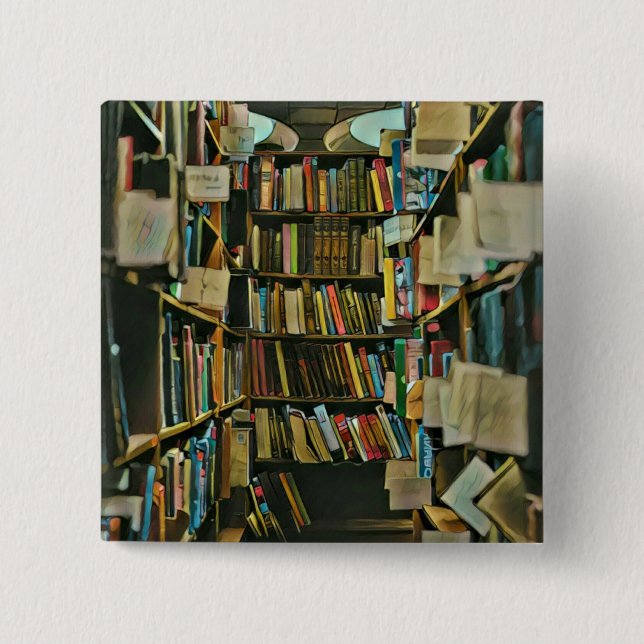 Vintages Geschenk für Buchliebhaber Button (Vorderseite)