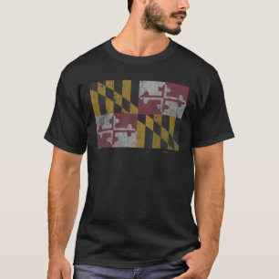 Vintages Geschenk für die Staatsflagge des Marylan T-Shirt