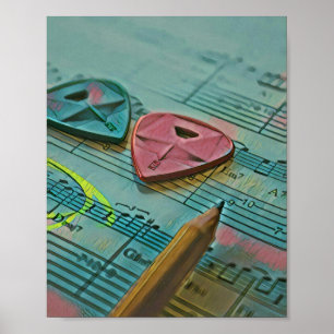 Vintages Geschenk für Gitarrist Poster