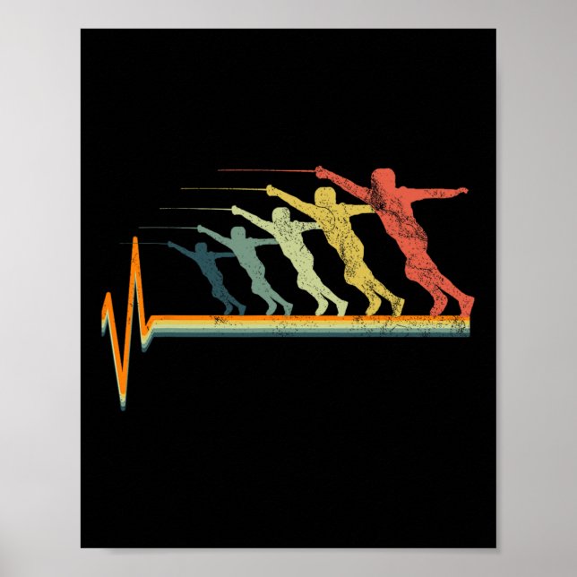 Vintages Geschenk für Herzschlag Liebe Poster (Vorne)