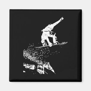 Vintages Geschenk für Snowboarder Wintersport Desi Magnet