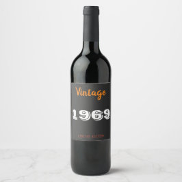 Vintages Geschenk in limitierter Auflage von 1969 Weinetikett