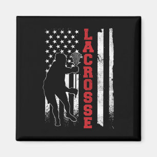 Vintages Geschenk Lacrosse American Flag Lax - Uni Magnet