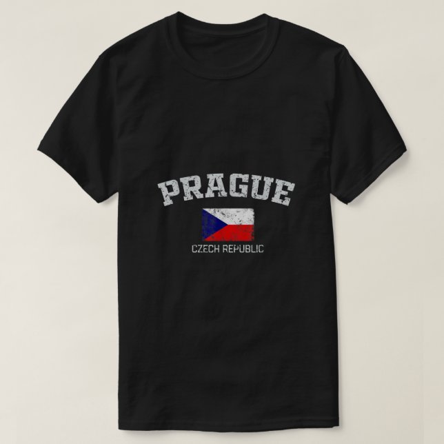 Vintages Geschenk Prag Tschechien T-Shirt (Design vorne)