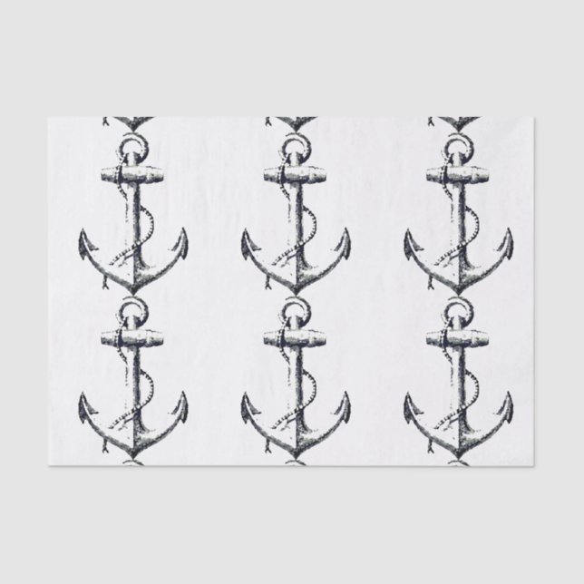 Vintages Geschenkpapier für Ankergewebe Seidenpapier (Vorderseite)