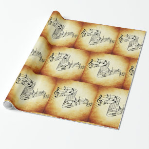 Vintages Geschenkpapier für Musiknotes