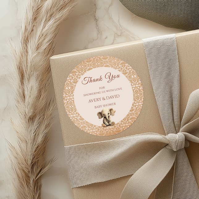 Vintages Geschlecht Neutral Beige Classic Babydusc Runder Aufkleber (Von Creator hochgeladen)