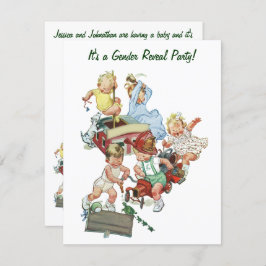 Vintages Geschlecht zeigt Babydusche Party Einladu Einladung