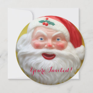 Vintages Gesicht des Weihnachtsmannes Einladung