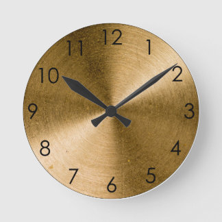 Vintages gesponnenes Messinggoldmetallisches Runde Wanduhr