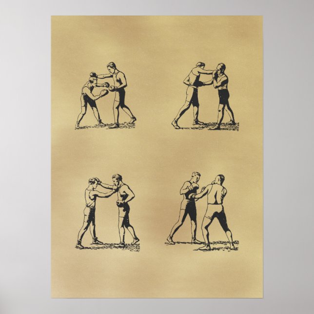 Vintages gestörtes Boxplakat Poster (Vorne)