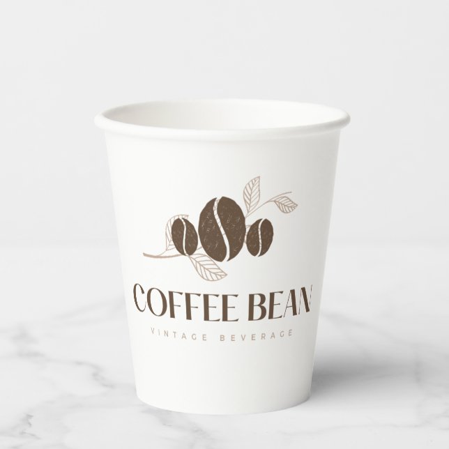 Vintages Getränk aus der Kaffeebohne Pappbecher (Vorderseite)