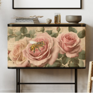 Vintages Gewebe für Bienen und Rosen Seidenpapier