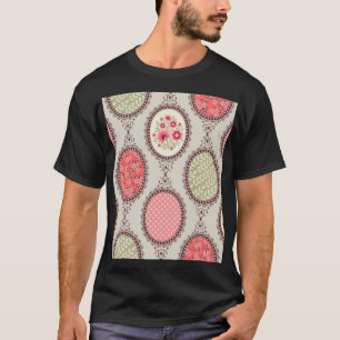 Vintages Gewebe: Patchwork Nahtloses Design. T-Shirt