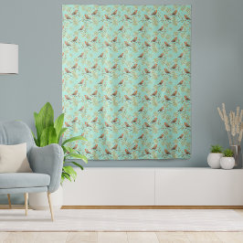 Vintages gezeichnetes europäisches Vogelmuster Wandteppich