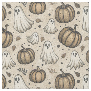 Vintages Ghosts & Pumpkins Halloween-Muster (2) Stoff