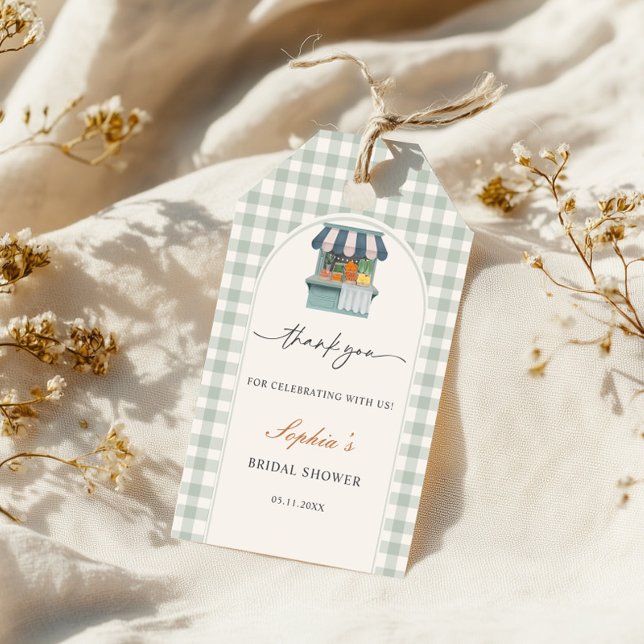 Vintages Gingram-Brautparty Geschenkanhänger (Von Creator hochgeladen)