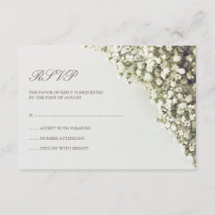 Vintages Gipskraut-Hochzeit UAWG RSVP Karte