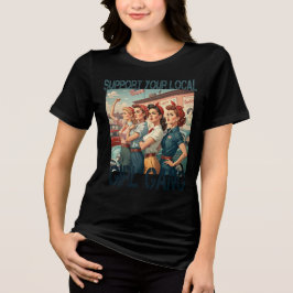 Vintages Girl Gang Retro ästhetisches Design Tri-Blend Shirt