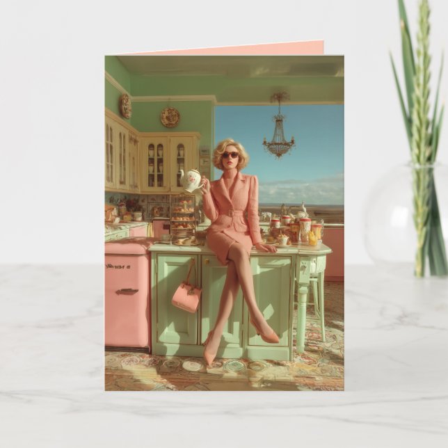 Vintages Glam in der Küche Einladung (Vorderseite)