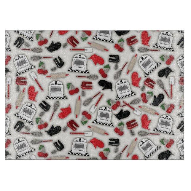 Vintages Glamour-Küchen-Ausschnitt-Brett Schneidebrett (Vorderseite)