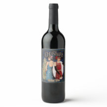 Vintages Glamour Retro Art Déco Weihnachtslabel
