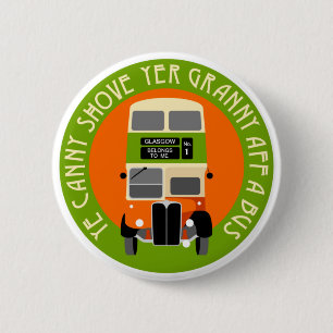 Vintages Glasgow-Doppeldecker-Bus-Abzeichen Button