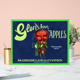 Vintages Glen Ian Apples Logo, Hooper, Washington, Acrylschild