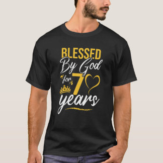 Vintages Glück 70 Jahre gesegnet von Gott für 70. T-Shirt