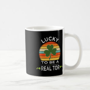 Vintages Glück, ein Realtor St Patrick Day Geschen Kaffeetasse