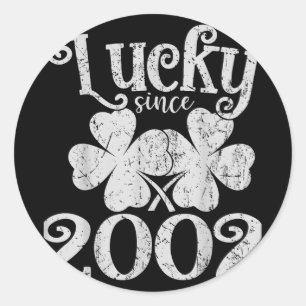 Vintages Glück Seit 23.2002 Lucky St. Patricks Day Runder Aufkleber