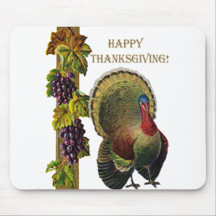 Vintages Glück Thanksgiving Türkei Mousepad