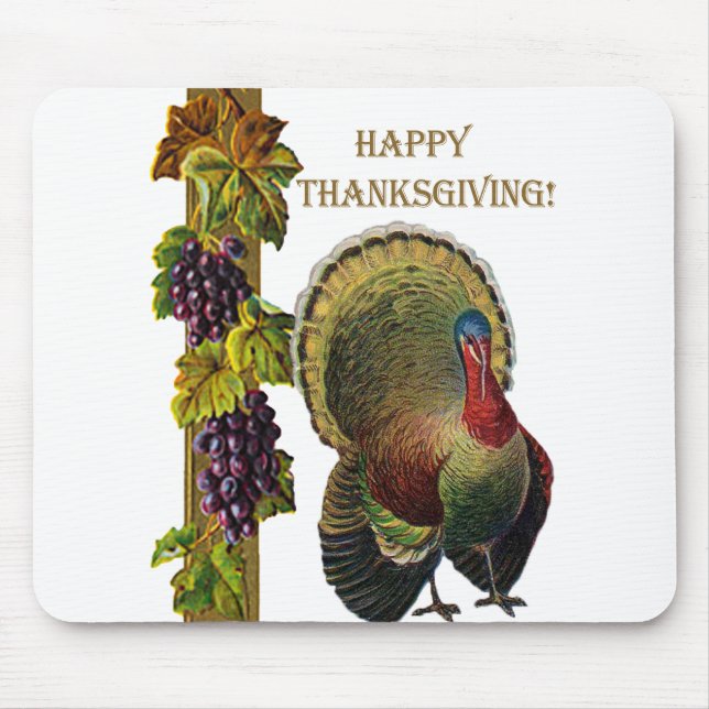 Vintages Glück Thanksgiving Türkei Mousepad