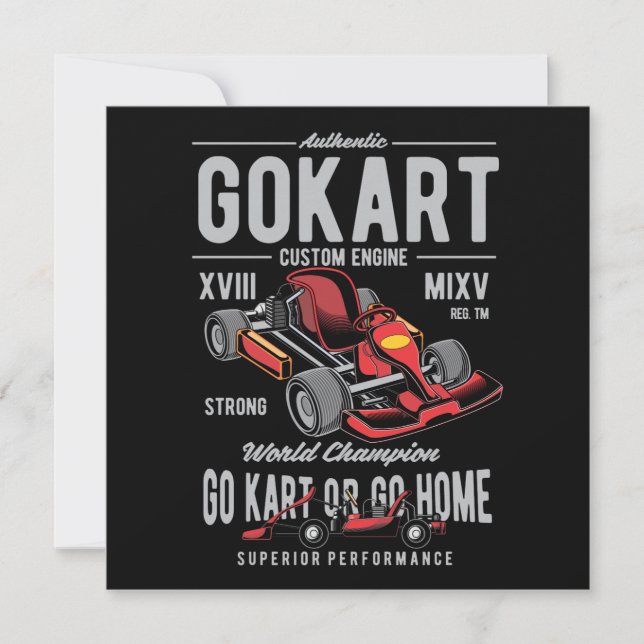 Vintages Go-Kart-Racing-Logo Karte (Vorderseite)