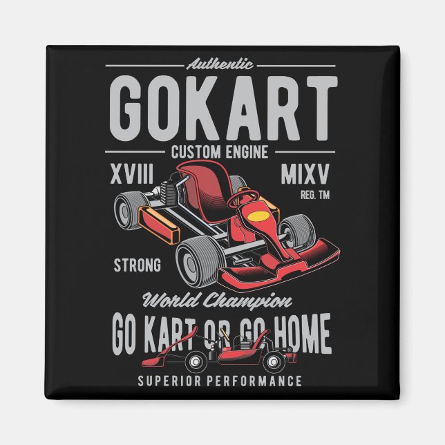 Vintages Go-Kart-Racing-Logo Magnet (Vorne)