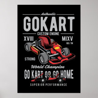 Vintages Go-Kart-Racing-Logo Poster