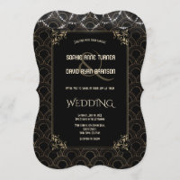 Vintages Gold Art Deco Fleur-de-lis Wedding